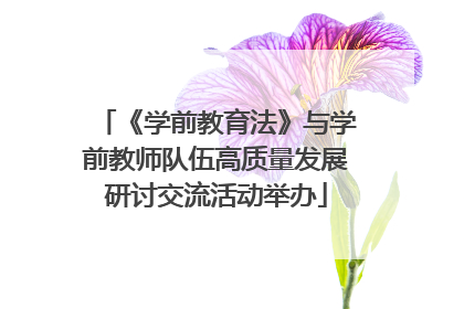 《学前教育法》与学前教师队伍高质量发展研讨交流活动举办