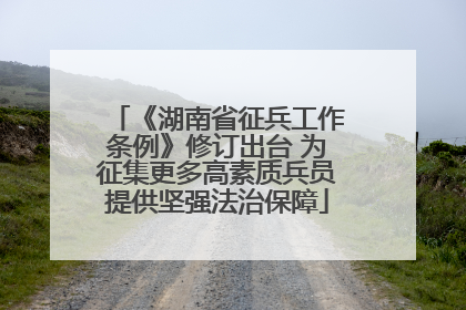 《湖南省征兵工作条例》修订出台 为征集更多高素质兵员提供坚强法治保障
