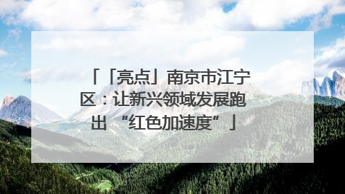 「亮点」南京市江宁区：让新兴领域发展跑出 “红色加速度”