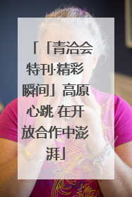 「青洽会特刊·精彩瞬间」高原心跳 在开放合作中澎湃
