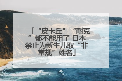 “皮卡丘”“耐克”都不能用了 日本禁止为新生儿取“非常规”姓名