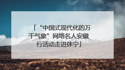 “中国式现代化的万千气象”网络名人安徽行活动走进休宁