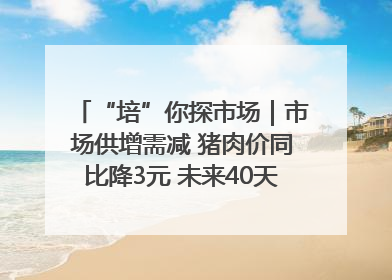“培”你探市场｜市场供增需减 猪肉价同比降3元 未来40天便宜猪肉敞开吃