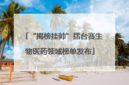 “揭榜挂帅”擂台赛生物医药领域榜单发布