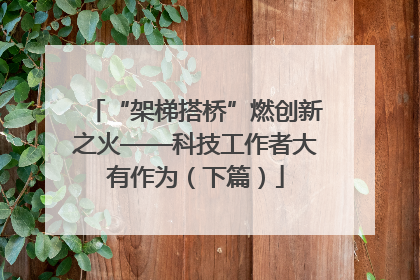“架梯搭桥”燃创新之火——科技工作者大有作为（下篇）
