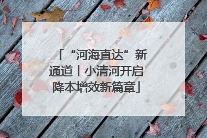 “河海直达”新通道丨小清河开启降本增效新篇章