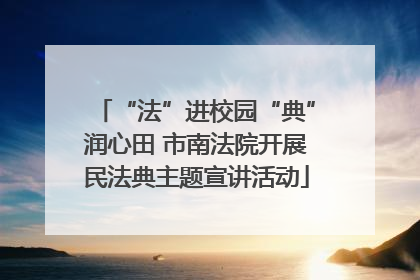 “法”进校园“典”润心田 市南法院开展民法典主题宣讲活动