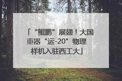 “鲲鹏”展翅！大国重器“运-20”物理样机入驻西工大