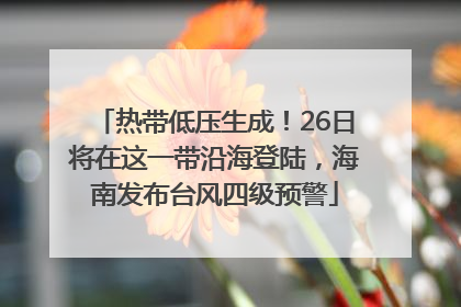 热带低压生成！26日将在这一带沿海登陆，海南发布台风四级预警