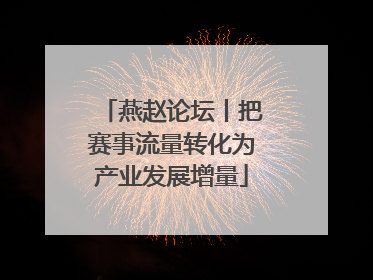 燕赵论坛丨把赛事流量转化为产业发展增量