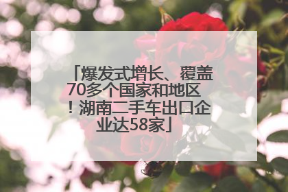 爆发式增长、覆盖70多个国家和地区！湖南二手车出口企业达58家