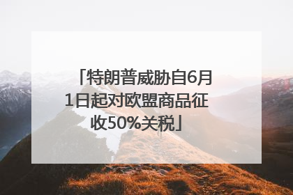 特朗普威胁自6月1日起对欧盟商品征收50%关税