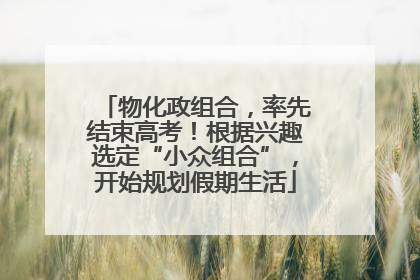 物化政组合，率先结束高考！根据兴趣选定“小众组合”，开始规划假期生活