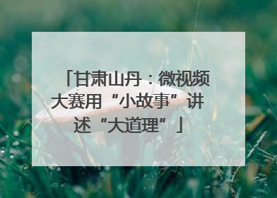甘肃山丹：微视频大赛用“小故事”讲述“大道理”