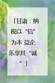 甘肃：纳税以“信”为本 益企乐享其“诚”