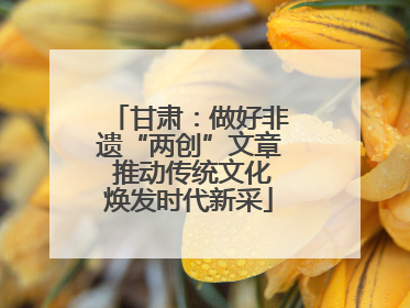 甘肃：做好非遗“两创”文章 推动传统文化焕发时代新采