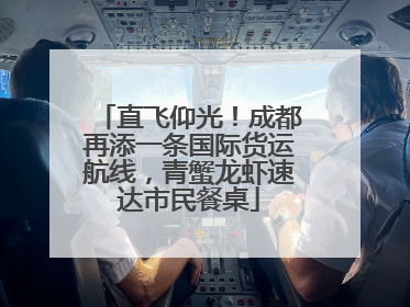 直飞仰光！成都再添一条国际货运航线，青蟹龙虾速达市民餐桌