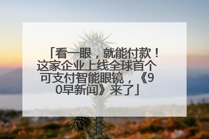 看一眼，就能付款！这家企业上线全球首个可支付智能眼镜，《90早新闻》来了