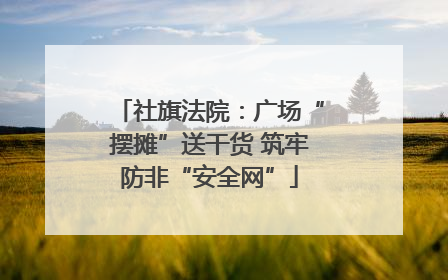社旗法院：广场“摆摊”送干货 筑牢防非“安全网”