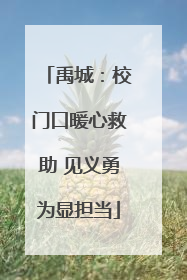 禹城：校门口暖心救助 见义勇为显担当