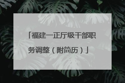 福建一正厅级干部职务调整（附简历）