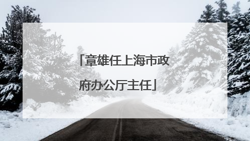 章雄任上海市政府办公厅主任