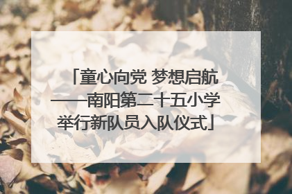 童心向党 梦想启航——南阳第二十五小学举行新队员入队仪式