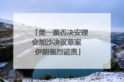 美一票否决安理会加沙决议草案 伊朗强烈谴责