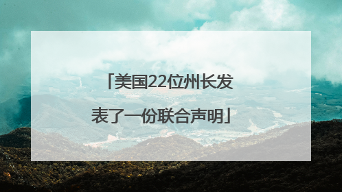 美国22位州长发表了一份联合声明
