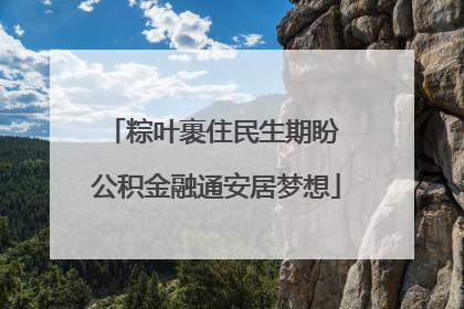 粽叶裹住民生期盼 公积金融通安居梦想