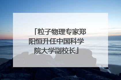 粒子物理专家郑阳恒升任中国科学院大学副校长