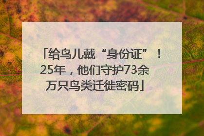 给鸟儿戴“身份证”！25年，他们守护73余万只鸟类迁徙密码