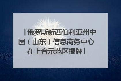 俄罗斯新西伯利亚州中国（山东）信息商务中心在上合示范区揭牌