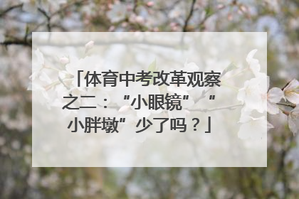 体育中考改革观察之二：“小眼镜”“小胖墩”少了吗？