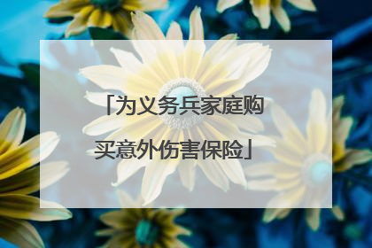 为义务兵家庭购买意外伤害保险
