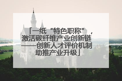 一纸“特色职称”，激活碳纤维产业创新链——创新人才评价机制 助推产业升级