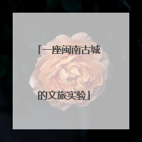 一座闽南古城的文旅实验