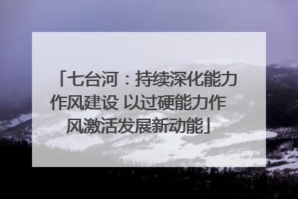 七台河：持续深化能力作风建设 以过硬能力作风激活发展新动能