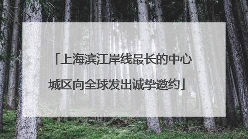 上海滨江岸线最长的中心城区向全球发出诚挚邀约