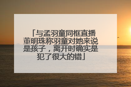 与孟羽童同框直播 董明珠称羽童对她来说是孩子，离开时确实是犯了很大的错