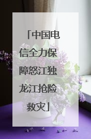 中国电信全力保障怒江独龙江抢险救灾