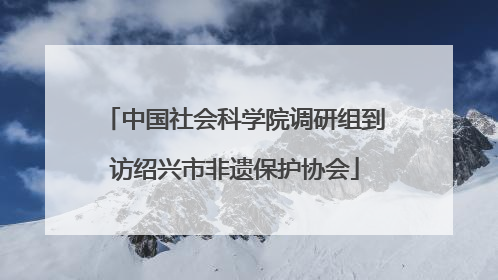 中国社会科学院调研组到访绍兴市非遗保护协会