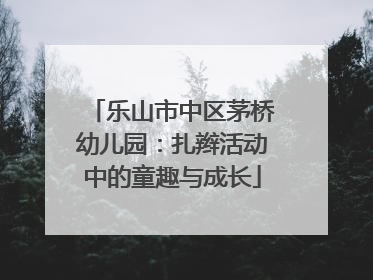 乐山市中区茅桥幼儿园：扎辫活动中的童趣与成长