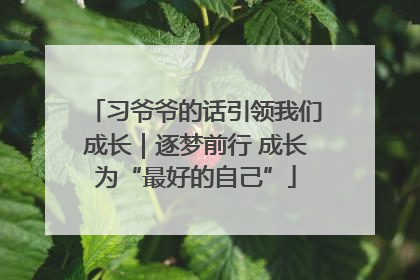 习爷爷的话引领我们成长｜逐梦前行 成长为“最好的自己”