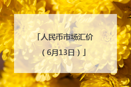 人民币市场汇价（6月13日）