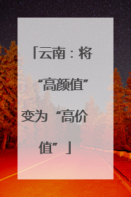 云南：将“高颜值”变为“高价值”