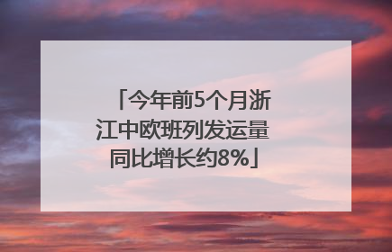 今年前5个月浙江中欧班列发运量同比增长约8%