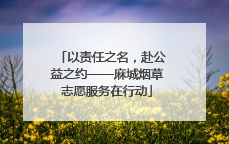 以责任之名，赴公益之约——麻城烟草志愿服务在行动