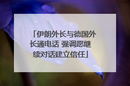 伊朗外长与德国外长通电话 强调愿继续对话建立信任