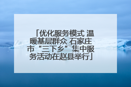 优化服务模式 温暖基层群众 石家庄市“三下乡”集中服务活动在赵县举行